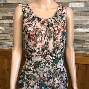 Jessica Simpson artsy girly crew neck keyhole sheath dress 6